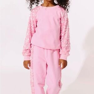 Lola + The Boys Pink Sequin Kids Matching Set